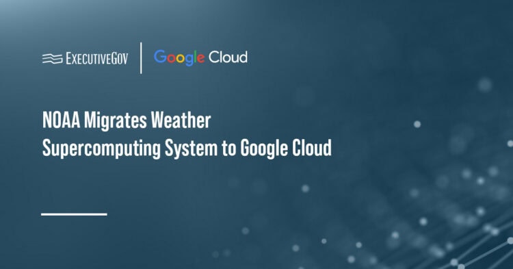 Google Cloud logo. NOAA is moving its Weather and Climate Operational Supercomputing System to Google Cloud.