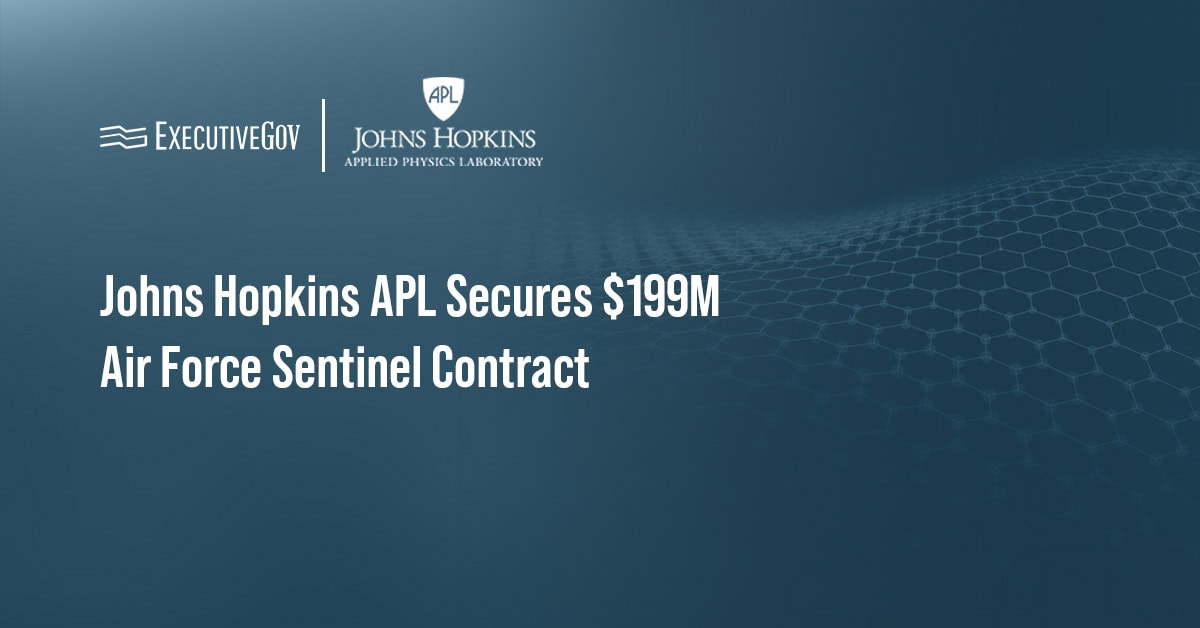 Johns Hopkins APL Secures $199M Air Force Sentinel Contract Executive Gov Johns Hopkins APL logo. The U.S. Air Force awarded Johns Hopkins University APL a contract for R&D engineering services.