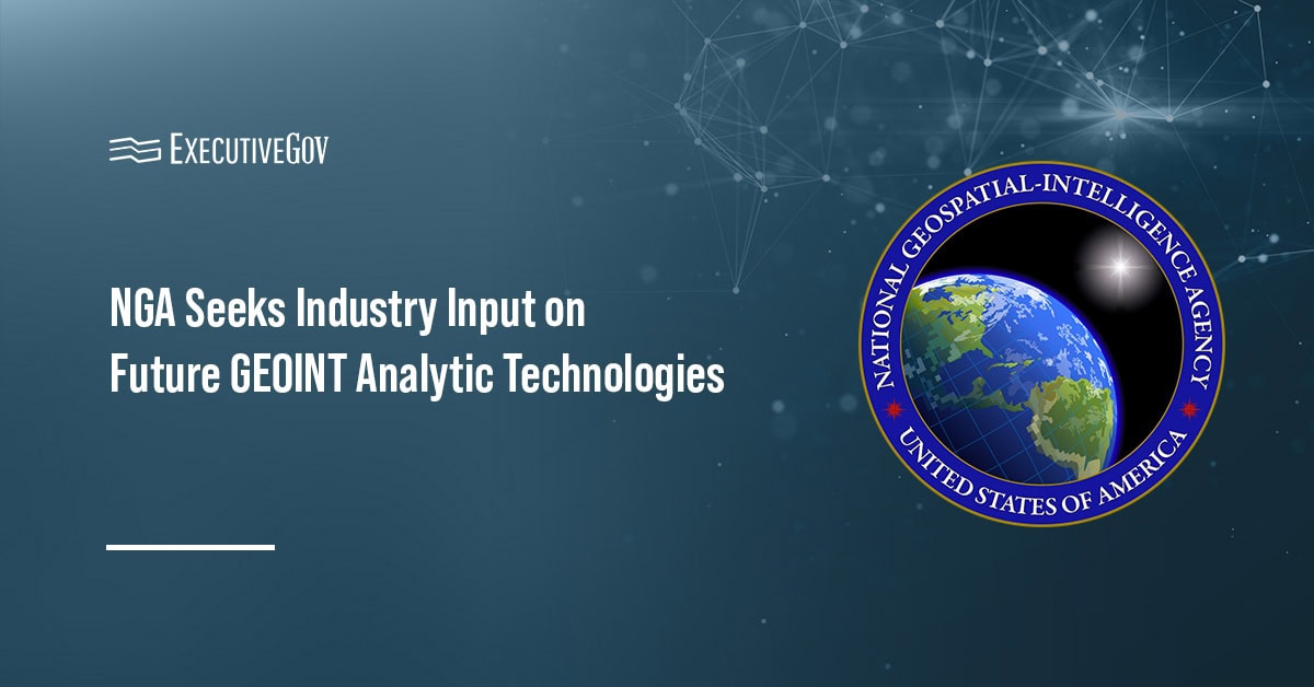NGA logo. The agency has released an RFI seeking industry input on future GEOINT analytic technologies.