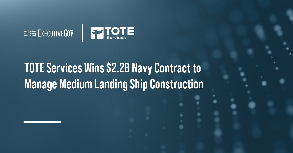 TOTE Services logo. The Navy has awarded TOTE Services a $2.2 billion vessel construction management contract.