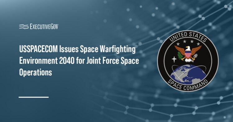 U.S. Space Command logo. USSPACECOM published the Space Warfighting Environment 2040.