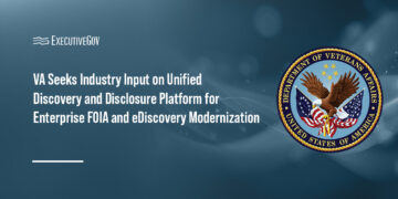 Department of Veterans Affairs seal. VA is conducting market research for a Unified Discovery and Disclosure Platform.