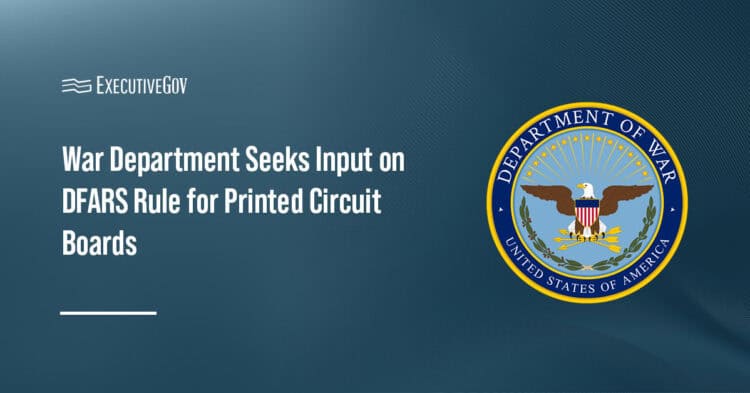 Department of War seal. DOW is seeking input on the proposed DFARS revision banning PCB acquisition from a covered nation.