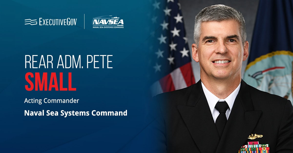 Pete Small. Rear Adm. Pete Small has been named acting commander of the Naval Sea Systems Command.