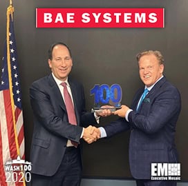 Al Whitmore, President of BAE I&S Sector, Receives Third Wash100 Award From Jim Garrettson, CEO of Executive Mosaic Executive Gov Al Whitmore, President of BAE I&S Sector, Receives Third Wash100 Award From Jim Garrettson, CEO of Executive Mosaic