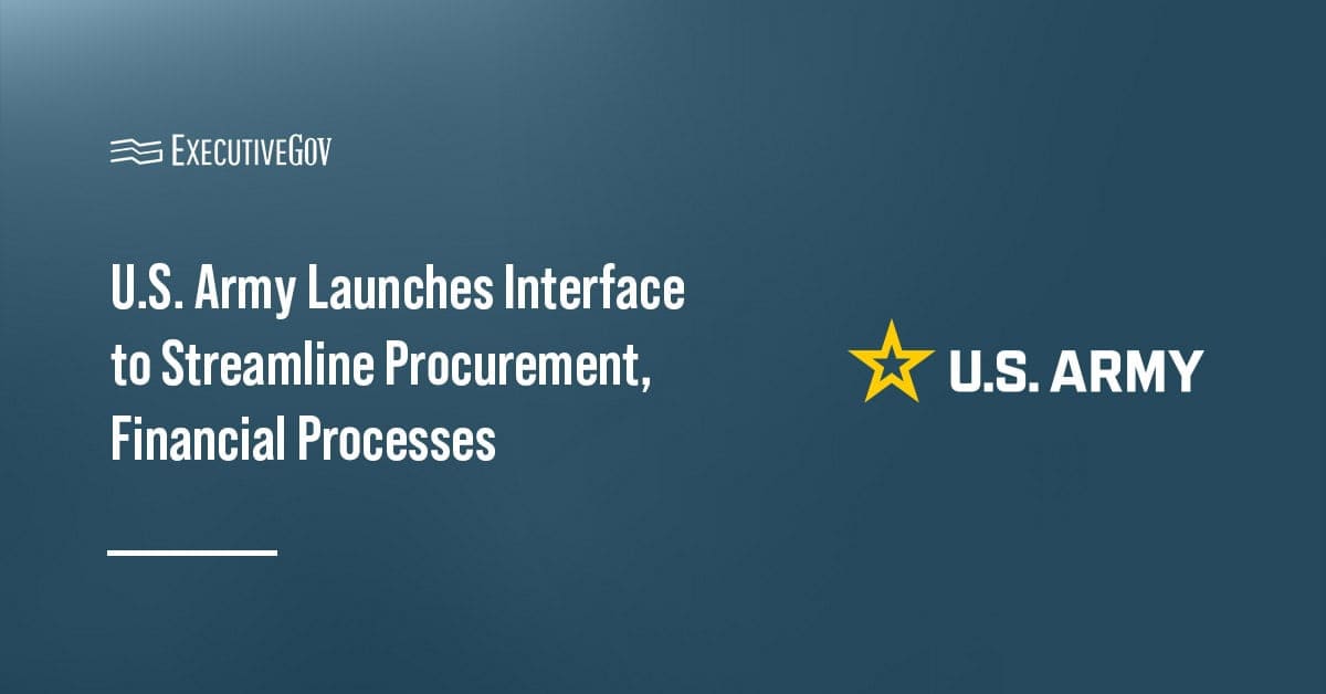 U.S. Army logo. The Army has created an interface linking three systems.