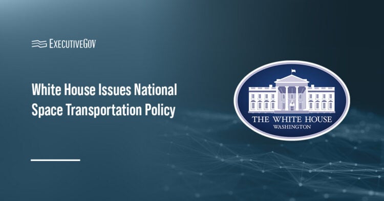White House seal. President Trump has signed a memorandum on national space transportation policy.