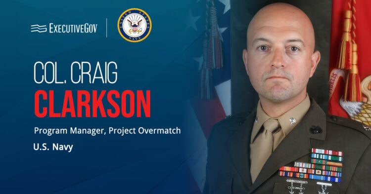 Craig Clarkson. The Project Overmatch program manager is a panelist for Potomac Officers Club's 2026 Navy Summit.