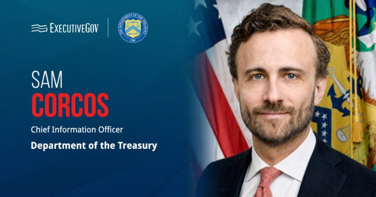 Sam Corcos. The Treasury CIO has taken on three acting roles at the General Services Administration.