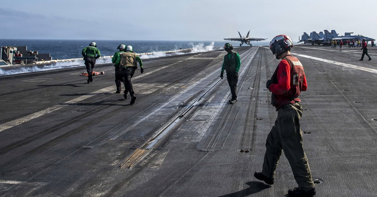 USS Lincoln. Super Hornet flight operations are performed on the USS Abraham Lincoln on Aug. 10.