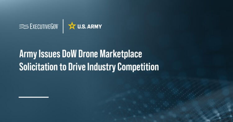U.S. Army logo. The Army has issued an open solicitation for the DOW Drone Marketplace under a commercial solutions opening.