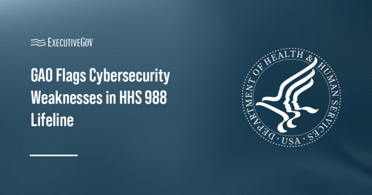 HHS logo. GAO provided HHS recommendations to address cybersecurity gaps affecting the 988 Suicide and Crisis Lifeline.