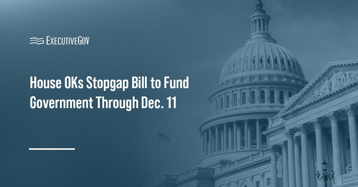 Capitol Hill. The House passed a stopgap bill to fund the federal government through Dec. 11.