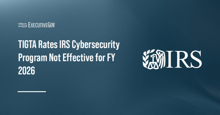 IRS logo. A Treasury watchdog has rated the IRS cybersecurity program not effective for fiscal 2026.