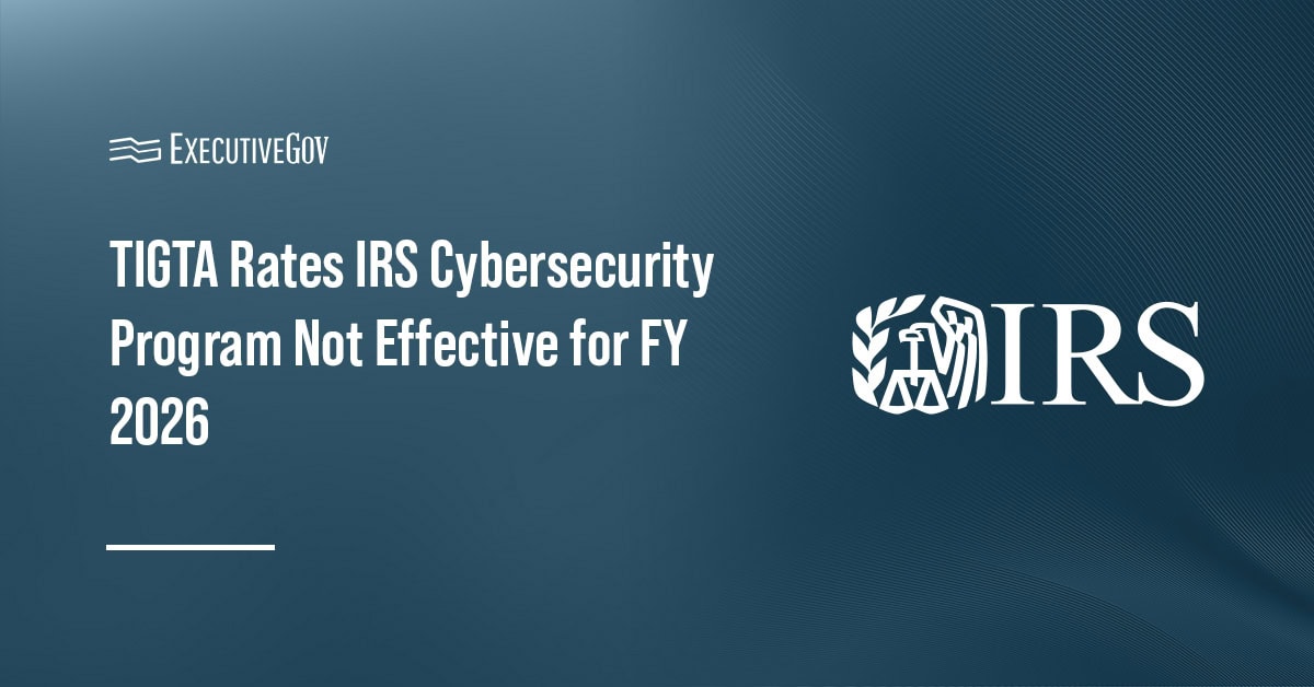 IRS logo. A Treasury watchdog has rated the IRS cybersecurity program not effective for fiscal 2026.