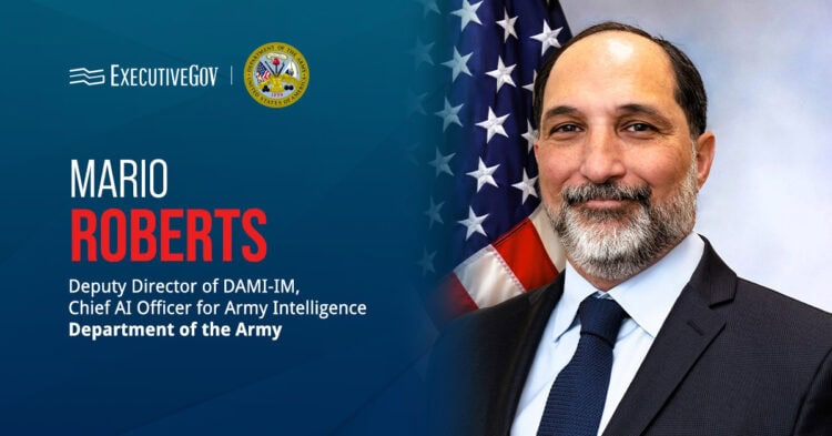 Army CAIO Mario Roberts. Roberts offered a candid assessment of AI adoption in military intelligence, from workforce skill gaps and early deployment missteps