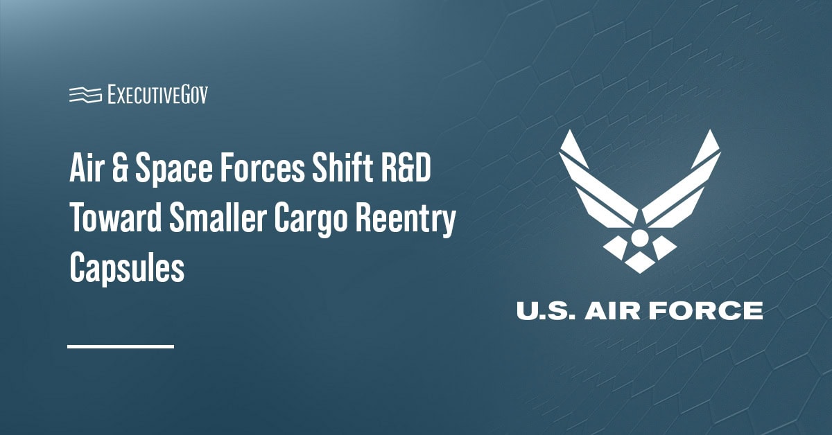 Air Force logo. The U.S. Air Force and Space Force are jointly funding research on smaller reentry capsules.