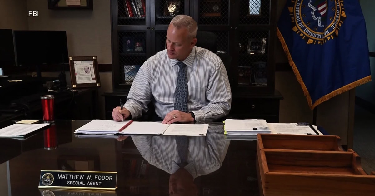 Fodor at his desk when he was special agent in charge of the FBI's Tampa division. Photo: FBI Matthew Fodor at his desk. The FBI official will address the GovCon-focused 2026 Intel Summit as a keynote.