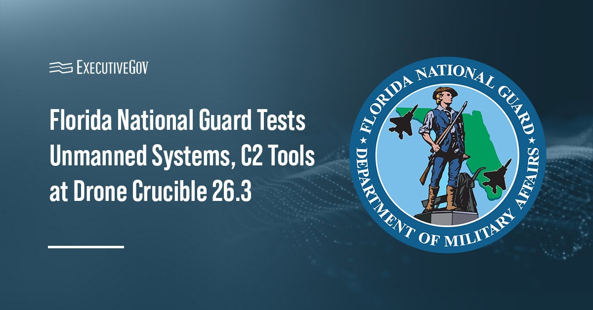 Florida National Guard logo. The Florida National Guard has tested unmanned systems and situational awareness tools during Drone Crucible 26.3.