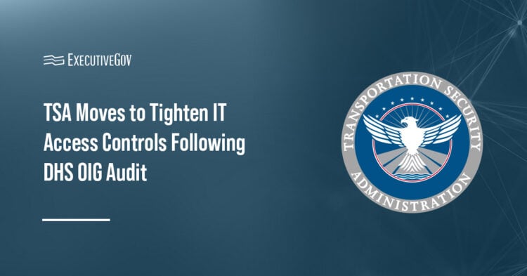 Transportation Security Administration logo. TSA is strengthening its IT access controls after a DHS inspector general audit.